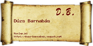 Dúzs Barnabás névjegykártya