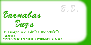 barnabas duzs business card